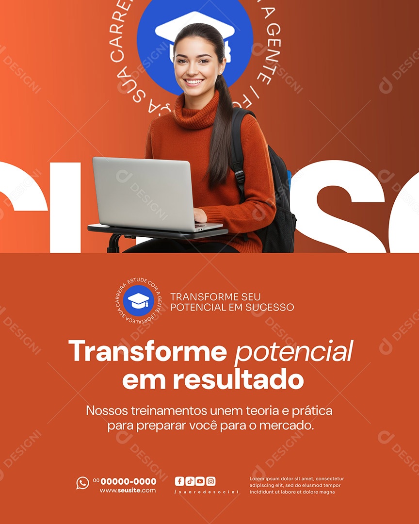 Curso Profissionalizante Transforme Social Media PSD Editável