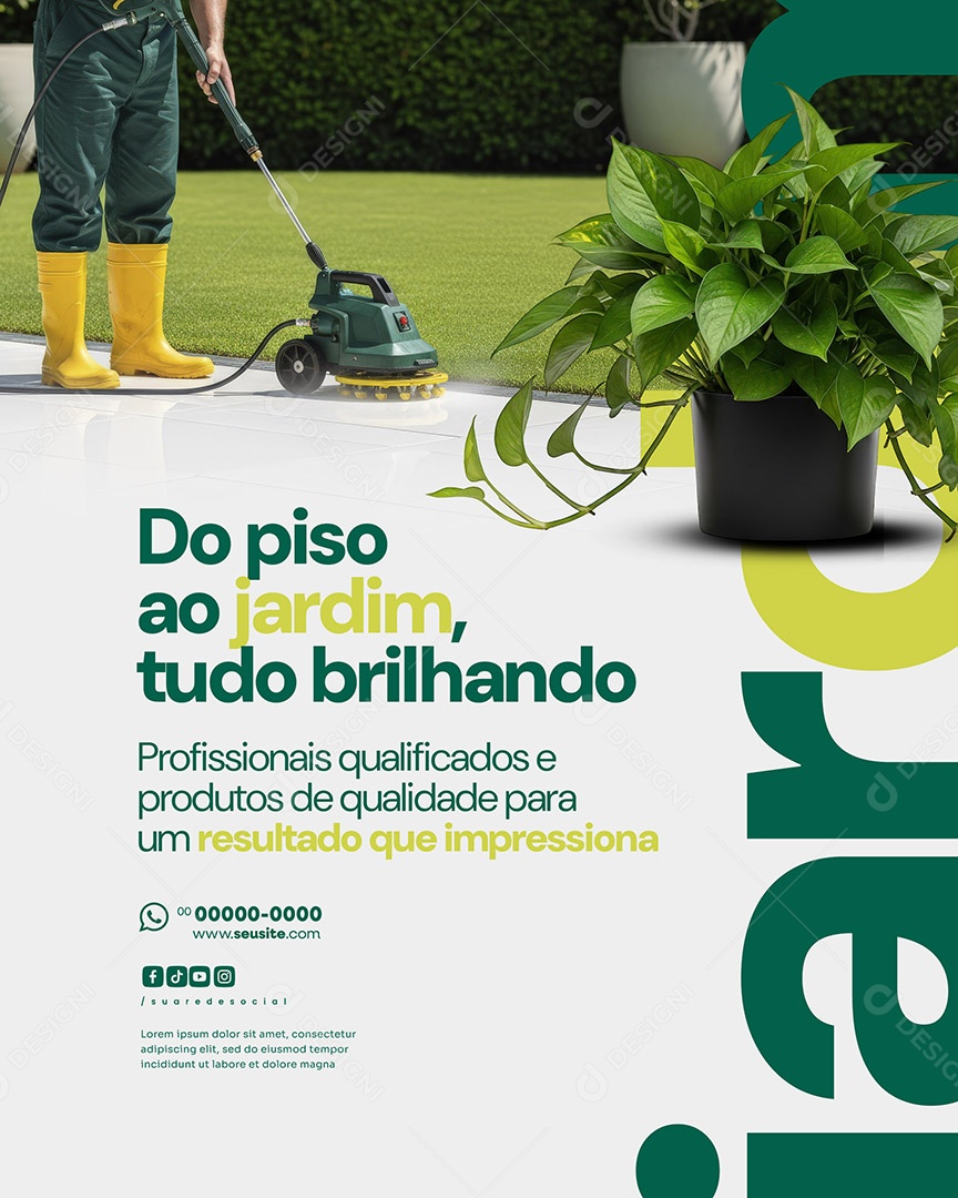 Jardinagem Do piso ao Jardim Social Media PSD Editável