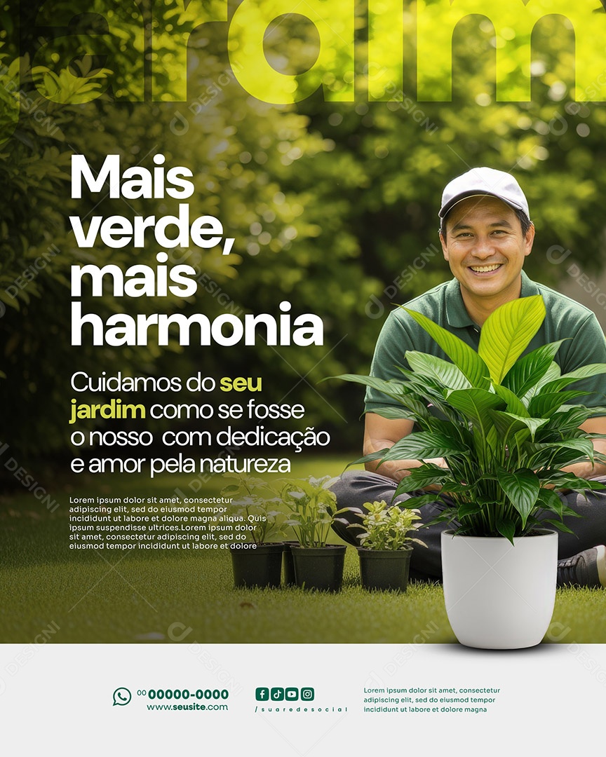 Jardinagem Mais Verde Social Media PSD Editável