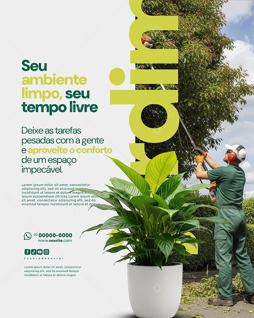 Jardinagem Seu Ambiente Social Media PSD Editável
