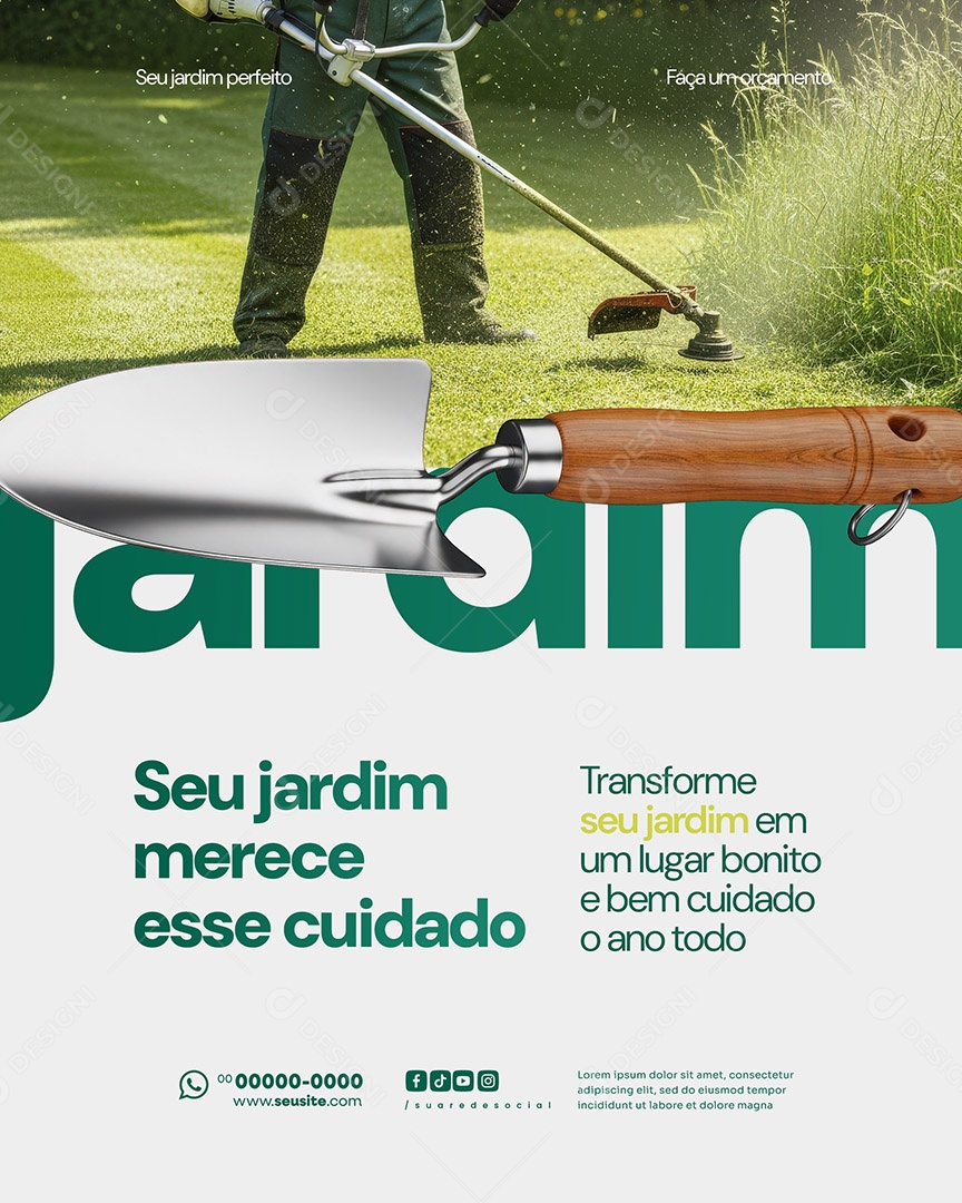 Jardinagem Seu Jardim Social Media PSD Editável