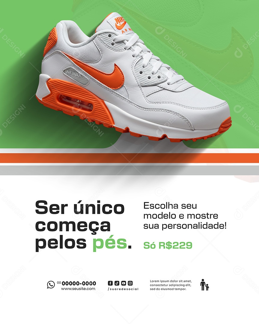 Loja de Tênis Ser Único Social Media PSD Editável