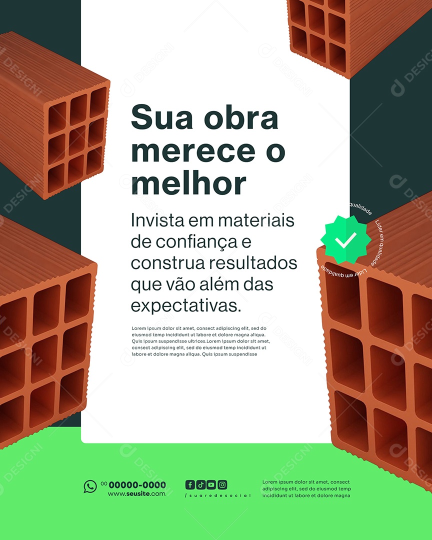 Loja Material de Construção Sua Obra Merece o Melhor Social Media PSD Editável