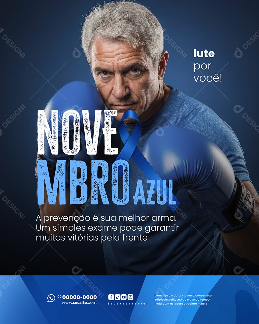 Novembro Azul A Prevenção Social Media PSD Editável