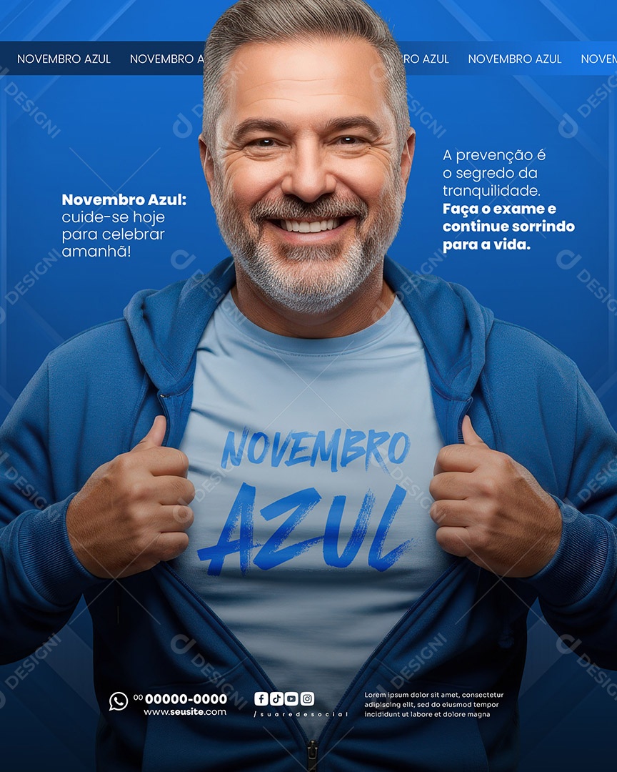 Novembro Azul Celebrar Social Media PSD Editável