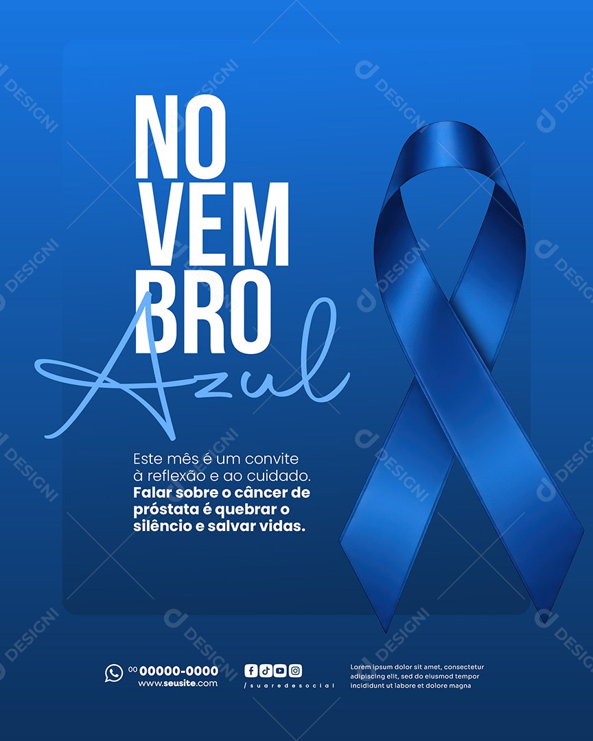 Novembro Azul Este Mês Social Media PSD Editável