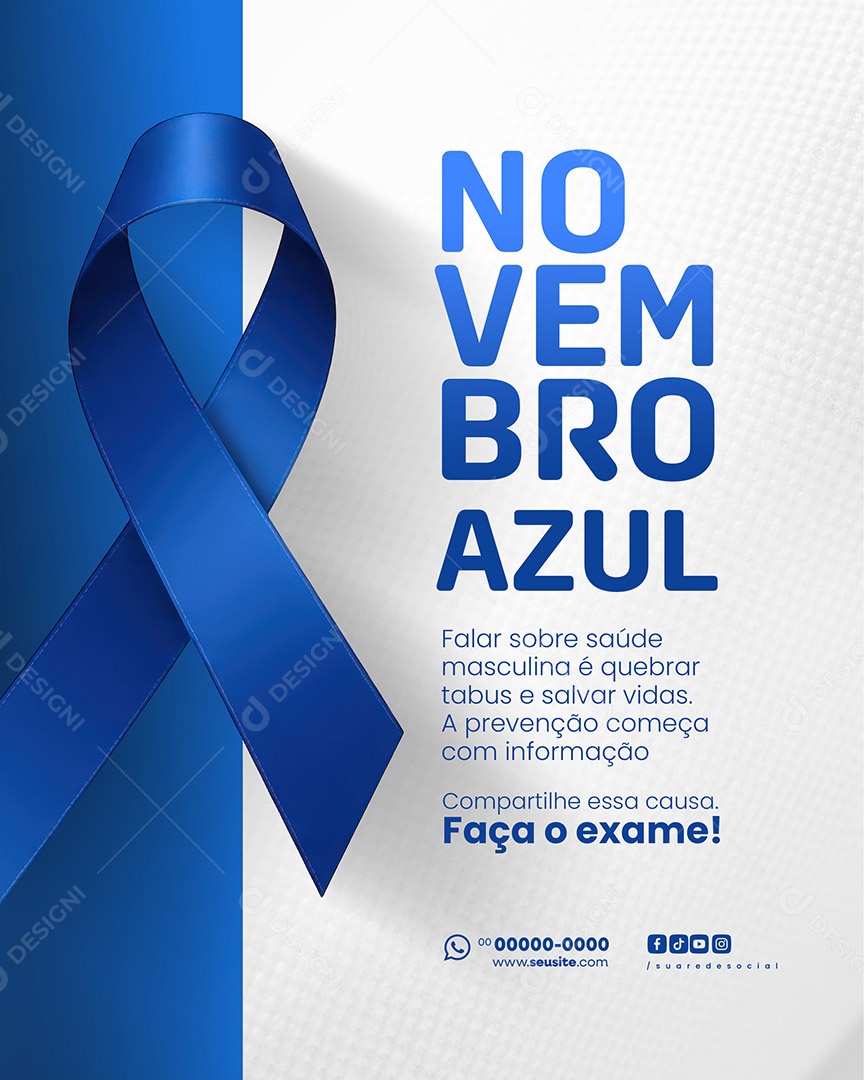 Novembro Azul Falar Sobre Saúde Social Media PSD Editável