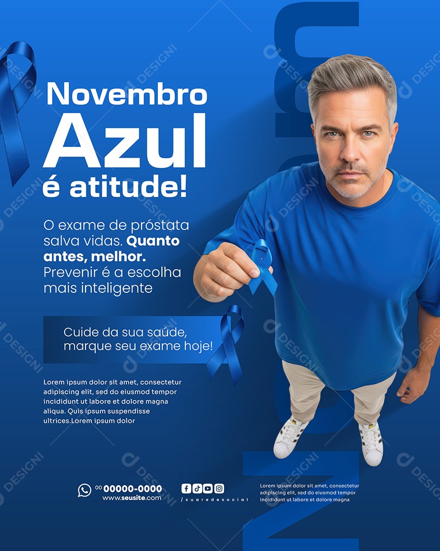 Novembro Azul Social Media PSD Editável