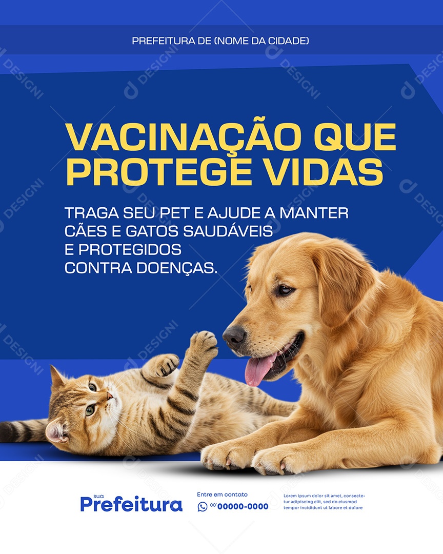 Prefeitura Vacinação Social Media PSD Editável