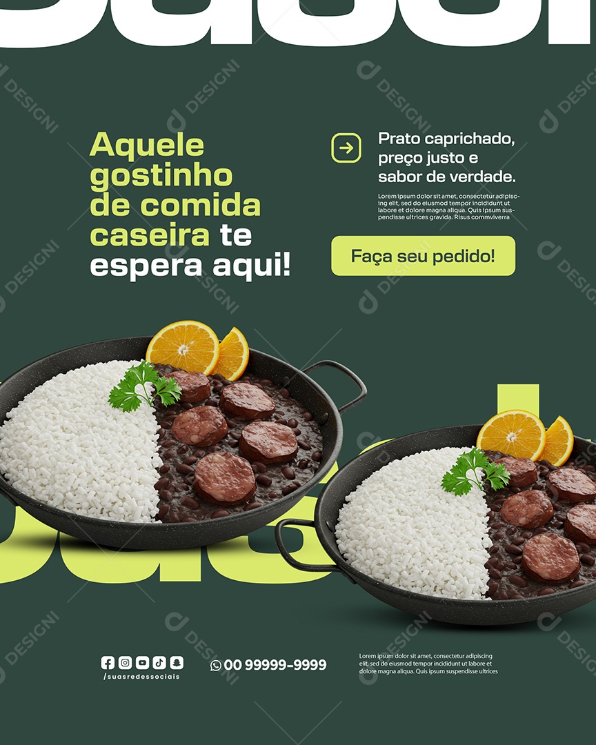 Restaurante Aquele Gostinho Social Media PSD Editável