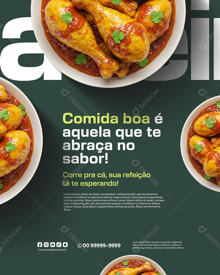 Restaurante Comida Boa Social Media PSD Editável