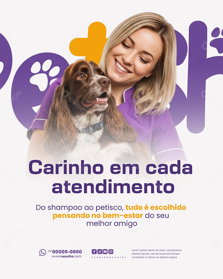 Social Media Pet Shop Carinho PSD Editável