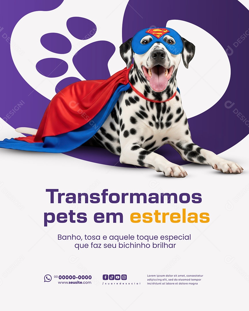 Social Media Pet Shop Transformamos PSD Editável