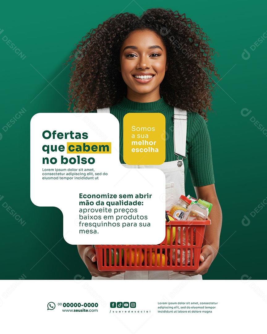 Supermercado Social Media PSD Editável