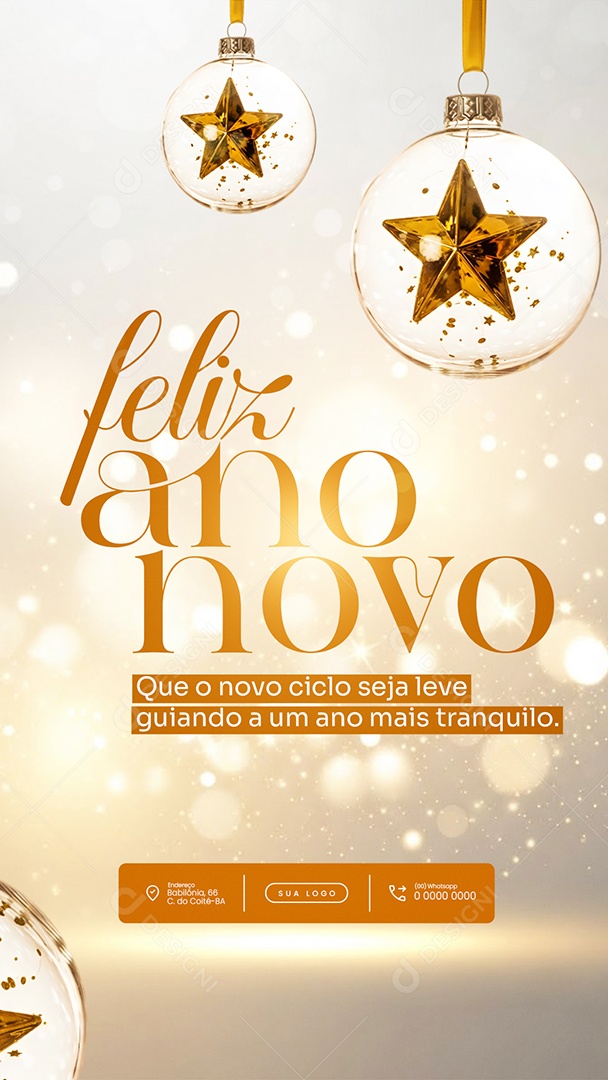 Flyer Feliz Ano Novo 2026 Story Que o Novo Ciclo Social Media PSD Editável