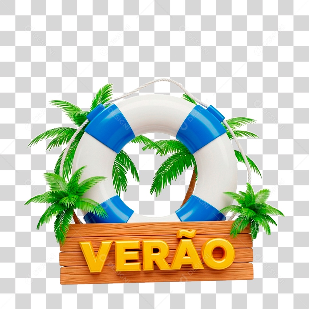 Selo 3D Verão PNG Transparente