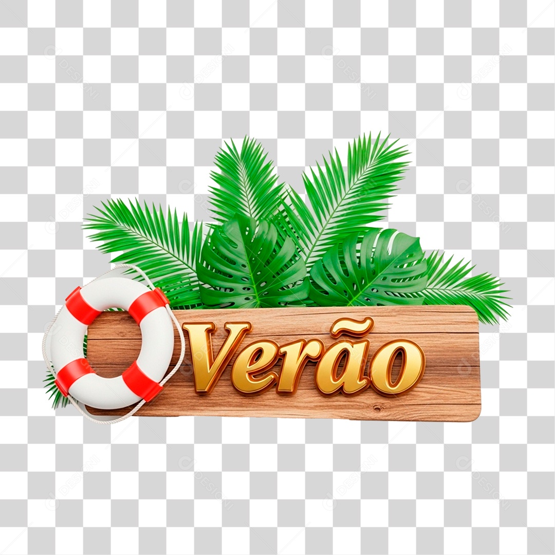 Selo 3D Verão PNG Transparente