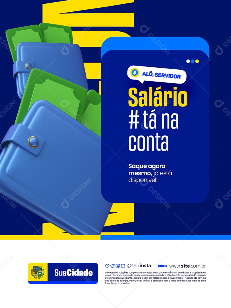 Prefeitura Alô Servidor Salário Tá na Conta Saque Agora Mesmo Social Media PSD Editável
