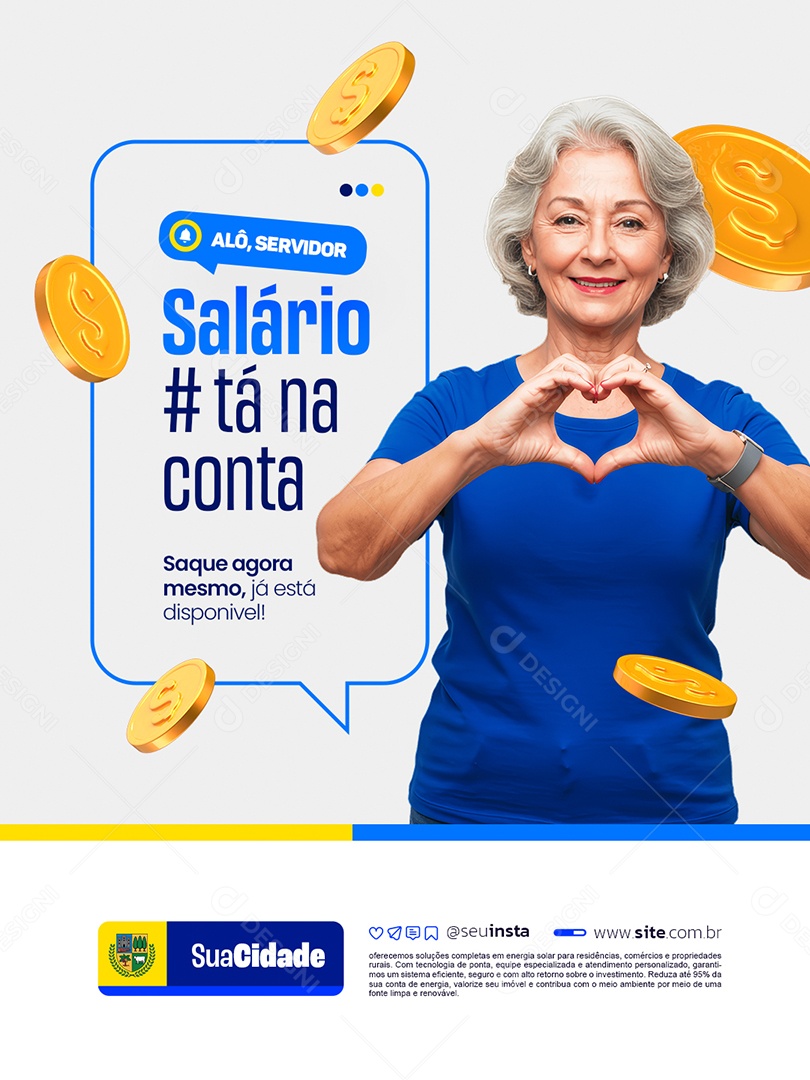 Prefeitura Alô Servidor Salário Tá na Conta Saque Agora Mesmo Já Está Disponível Social Media PSD Editável