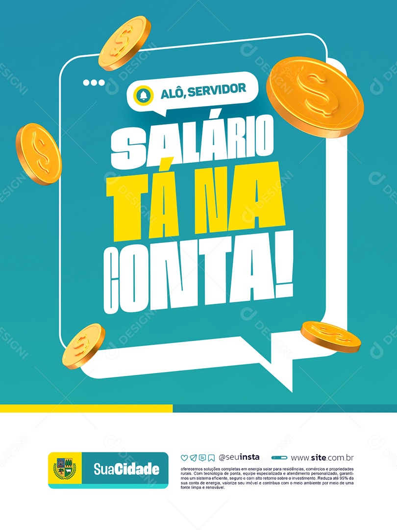 Prefeitura Alô Servidor Salário Tá na Conta Social Media PSD Editável