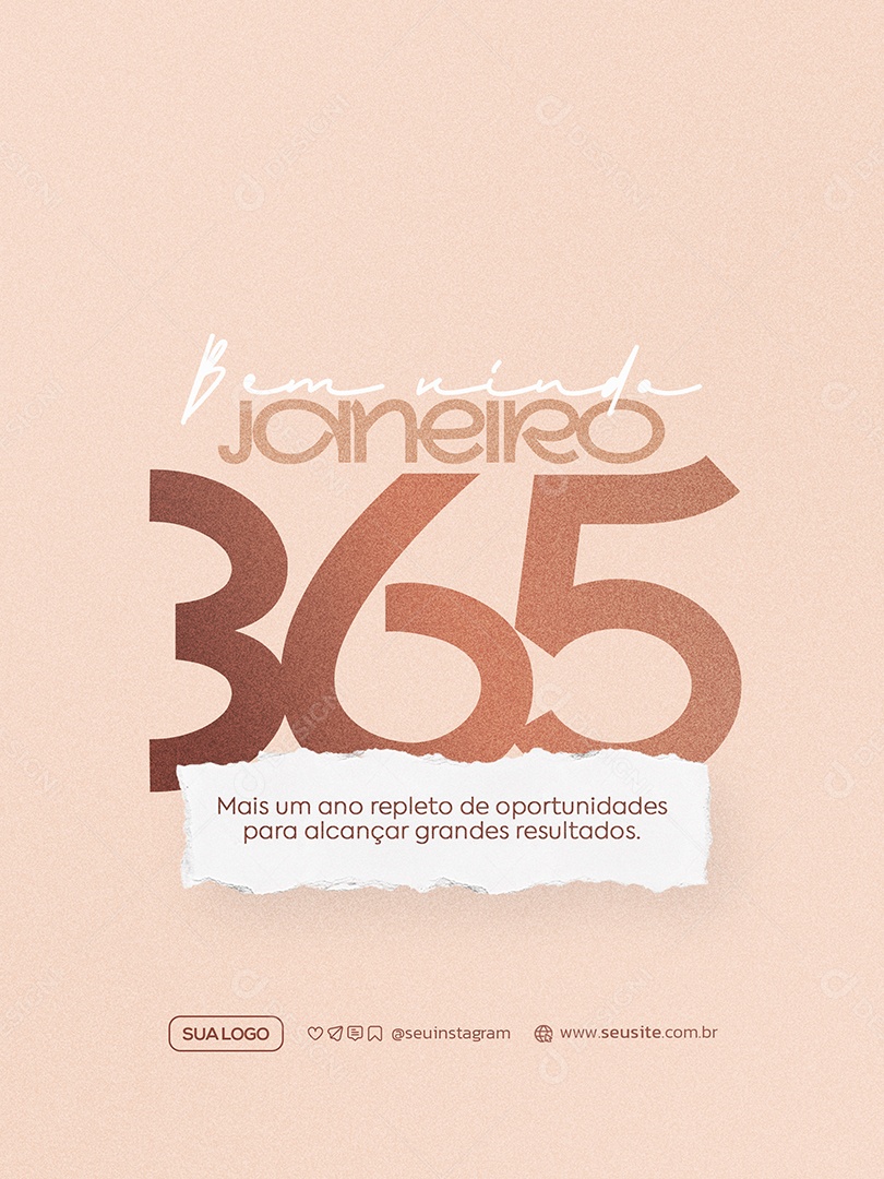 Bem Vindo Janeiro Social Media PSD Editável