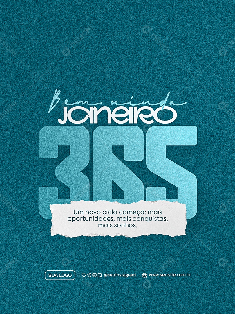 Bem Vindo Janeiro Social Media PSD Editável