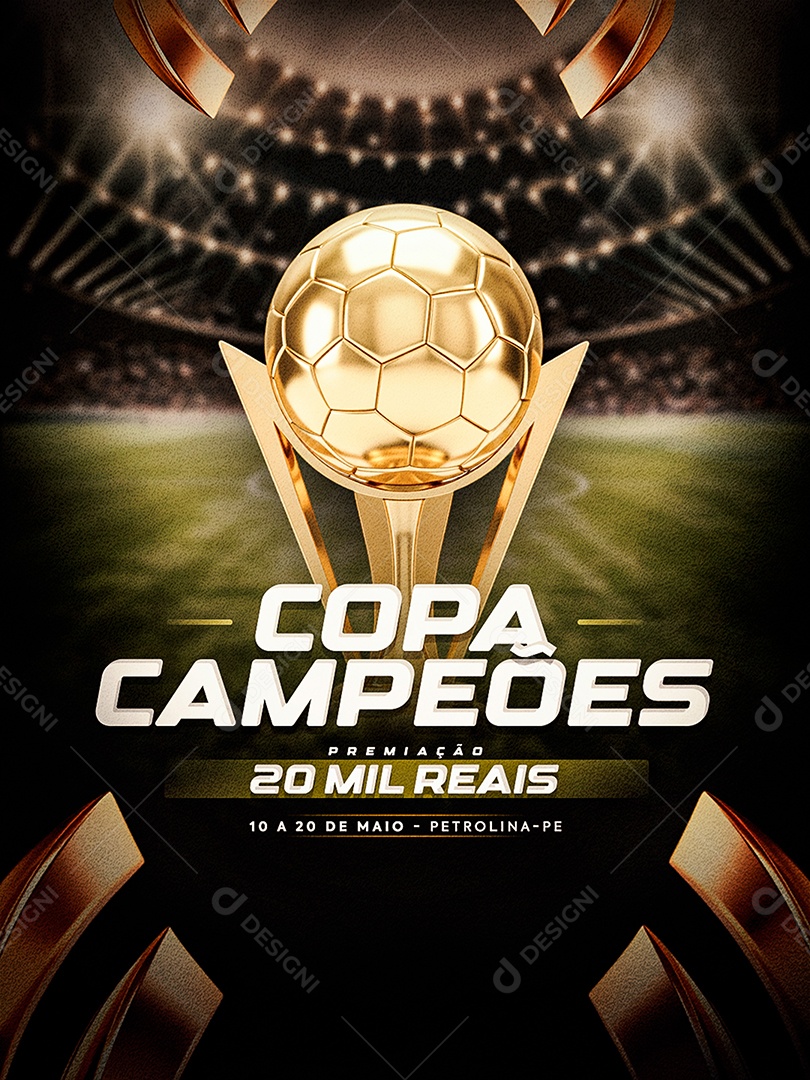 Torneio de Futebol Copa Campeões Social Media PSD Editável