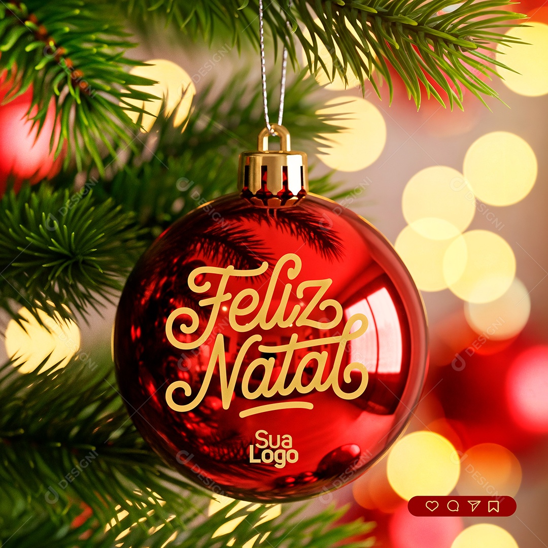 Feliz Natal 25 de Dezembro Social Media PSD Editável