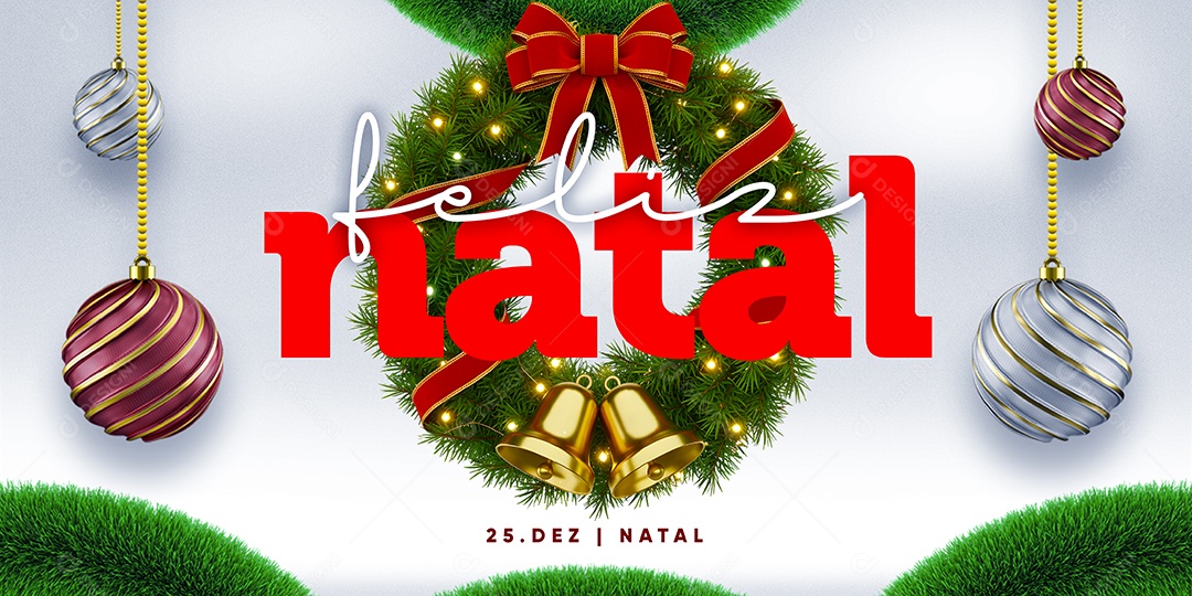 Banner Feliz Natal 25 de Dezembro Social Media PSD Editável