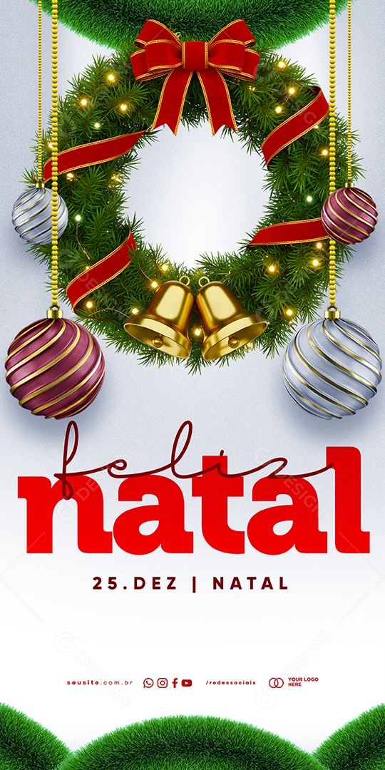 Story Feliz Natal 25 de Dezembro Social Media PSD Editável