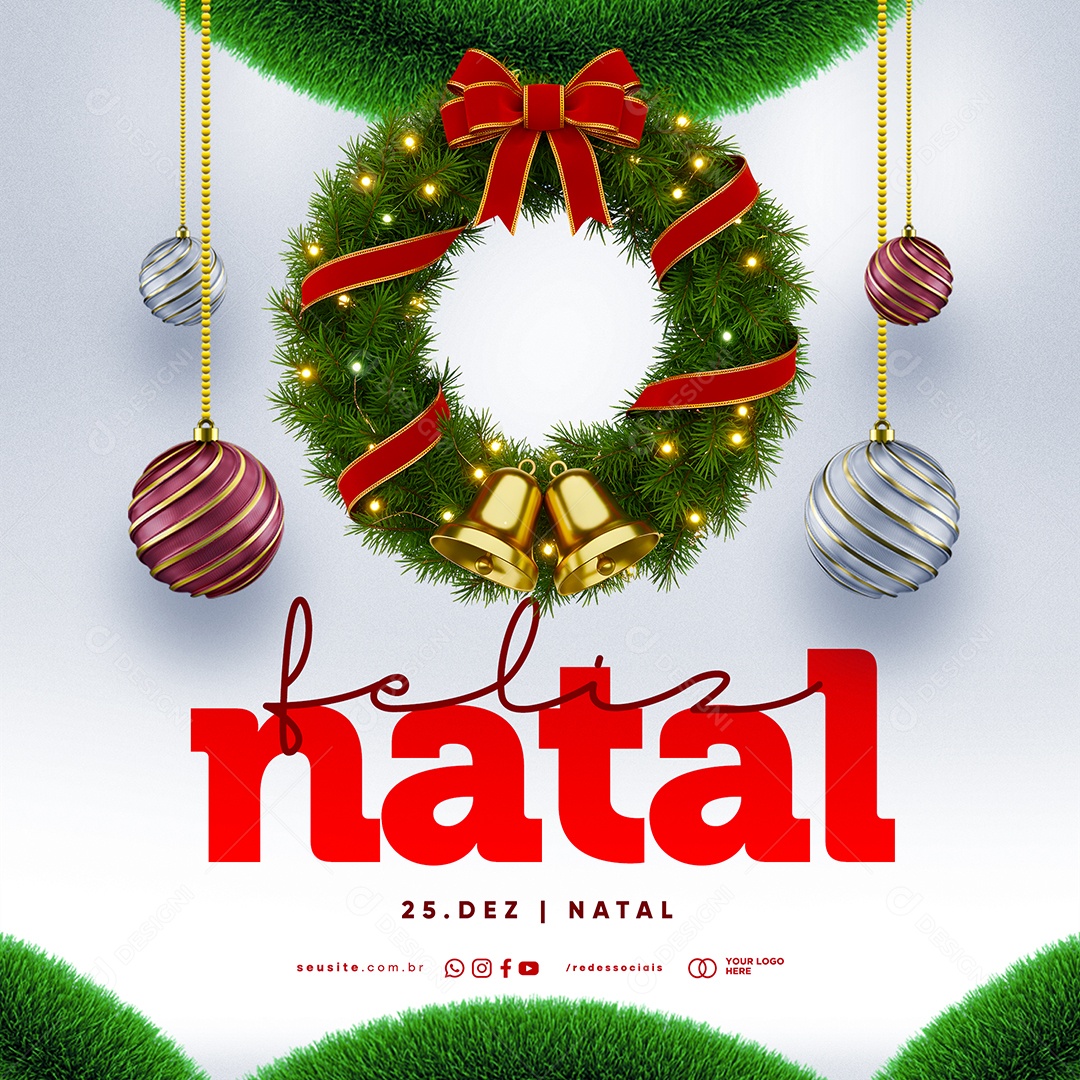 Feliz Natal 25 de Dezembro Social Media PSD Editável