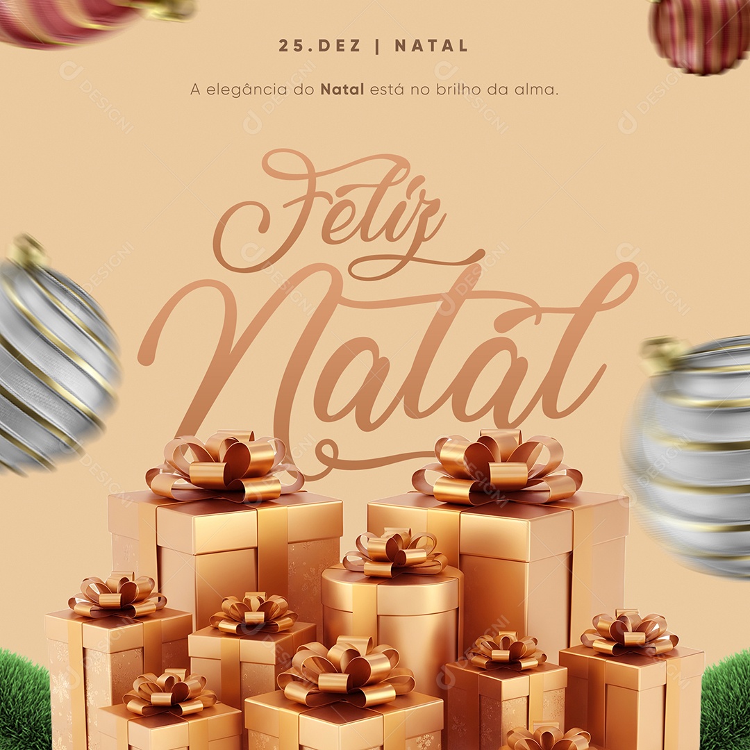 Feliz Natal 25 de Dezembro Social Media PSD Editável
