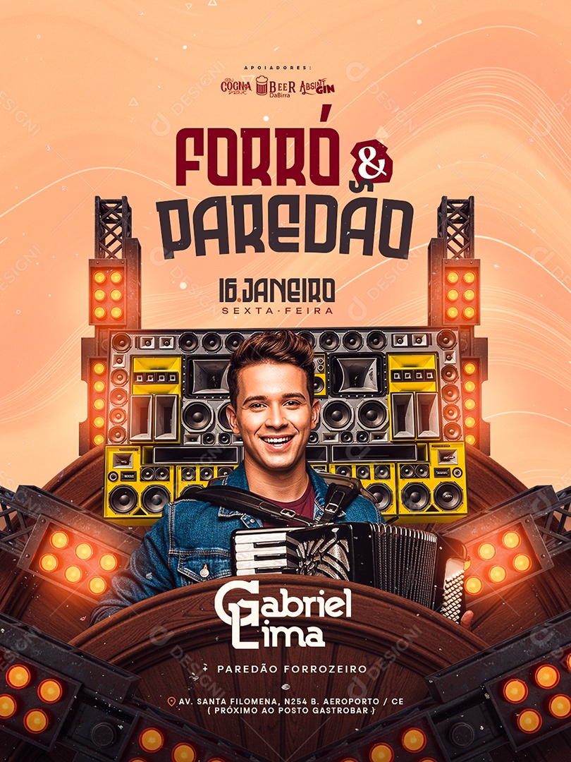 Flyer Próximos Shows Forró e Paredão Social Media PSD Editável