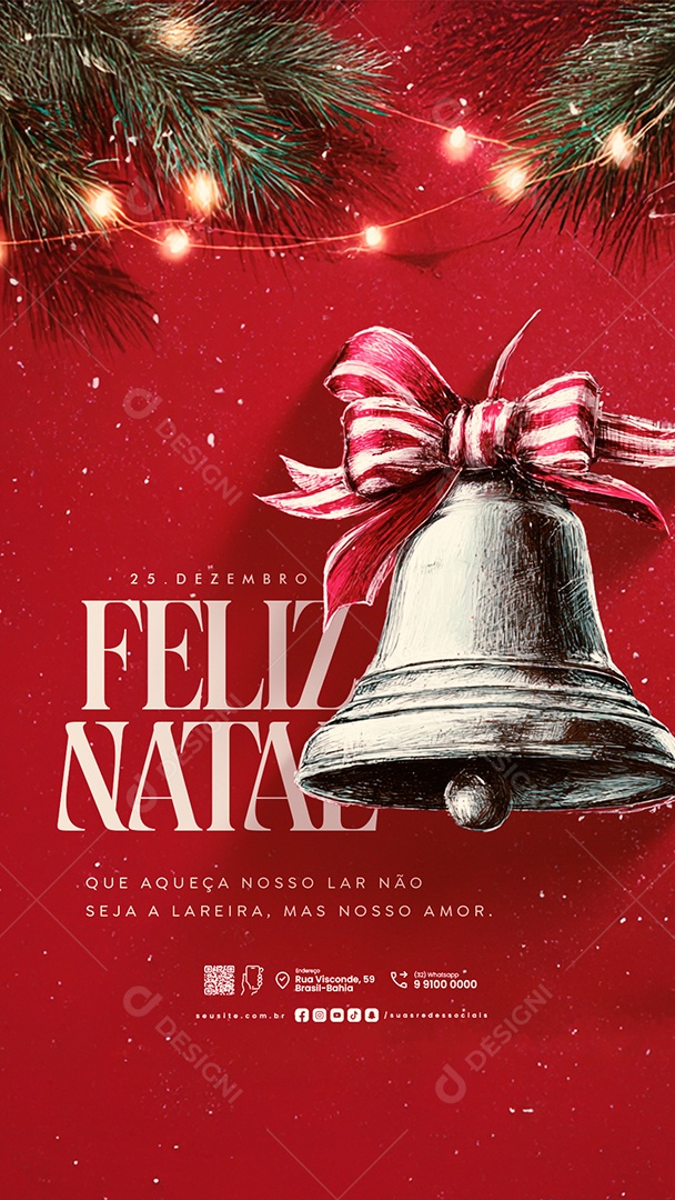 Story Feliz Natal 25 de Dezembro Social Media PSD Editável