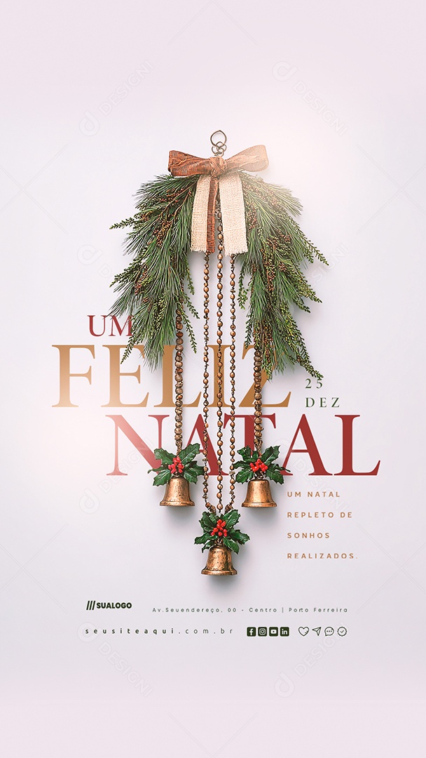 Story Um Feliz Natal 25 de Dezembro Social Media PSD Editável