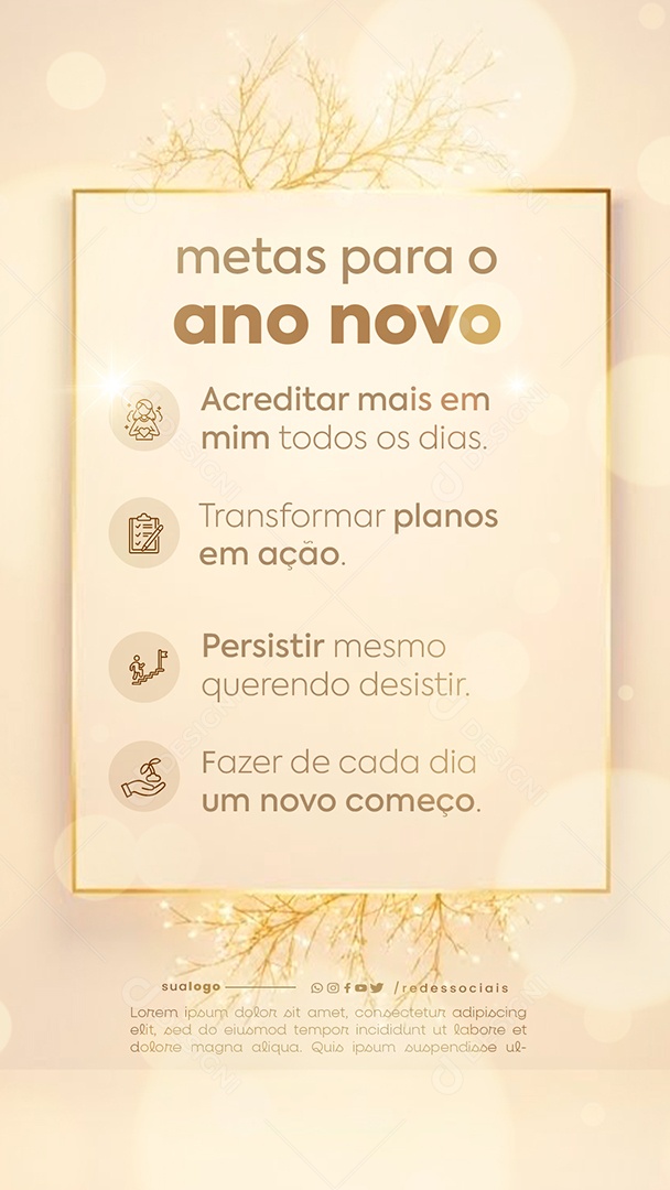 Story Metas para 2026 Social Media PSD Editável