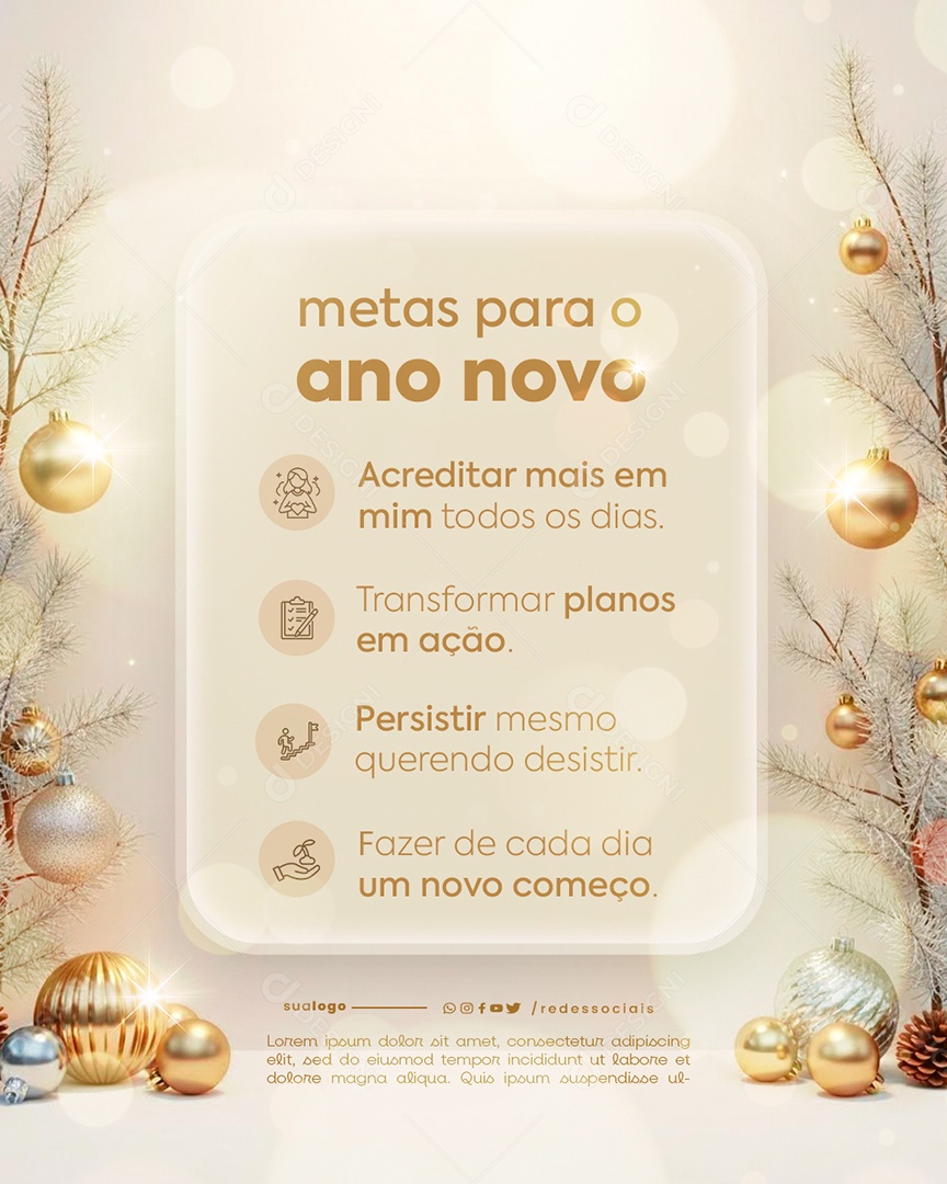 Metas para 2026 Social Media PSD Editável