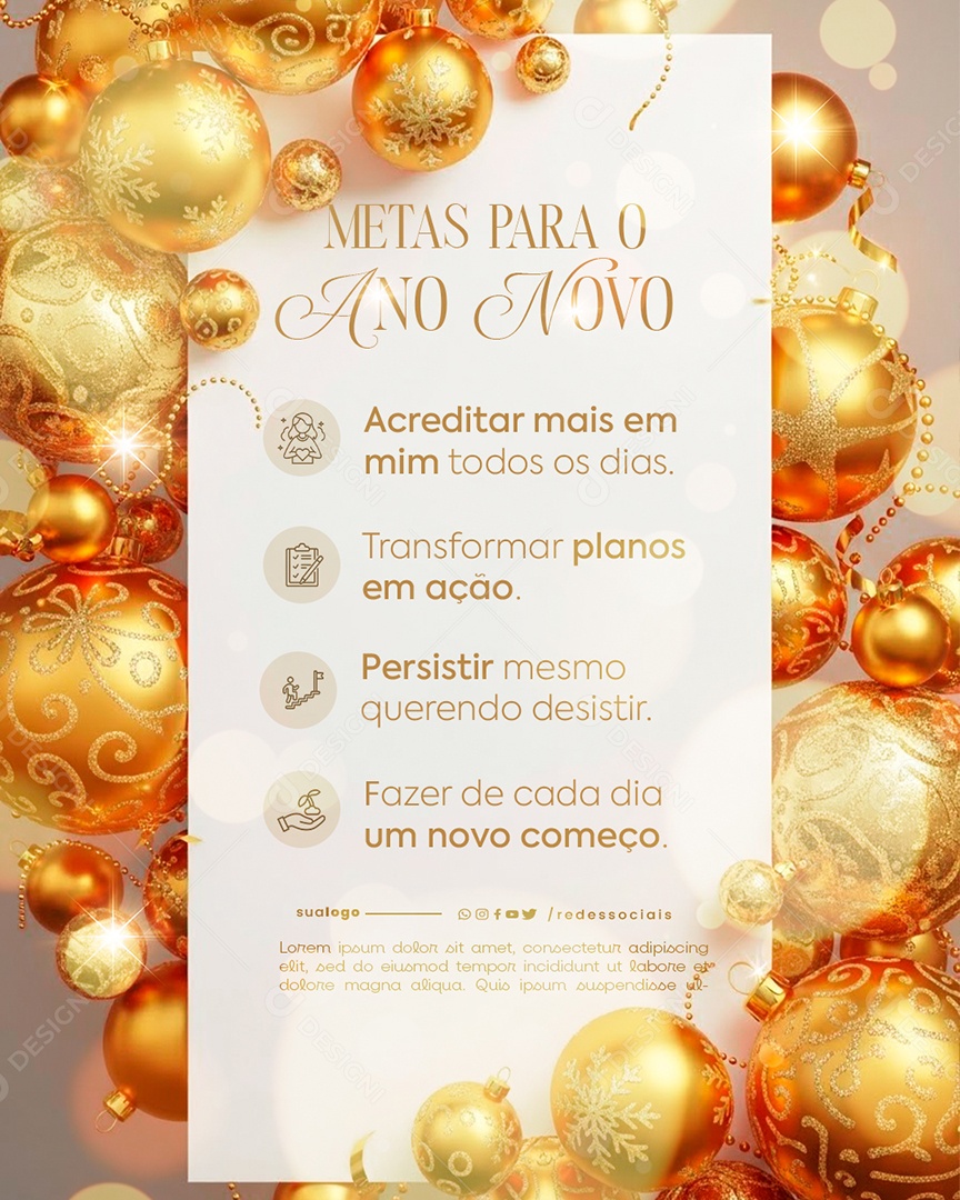 Metas para 2026 Social Media PSD Editável