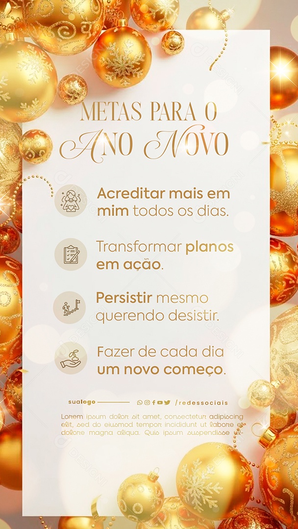 Story Metas para 2026 Social Media PSD Editável
