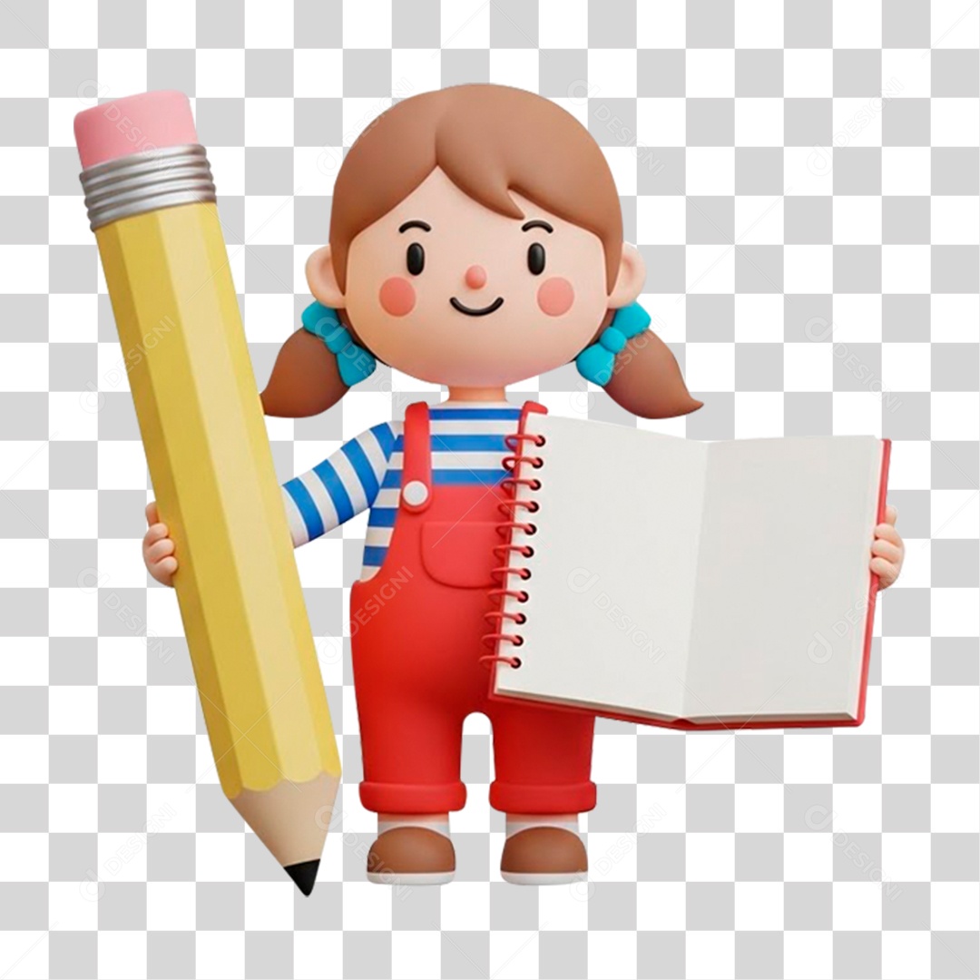 Personagem 3D Estudante PNG Transparente