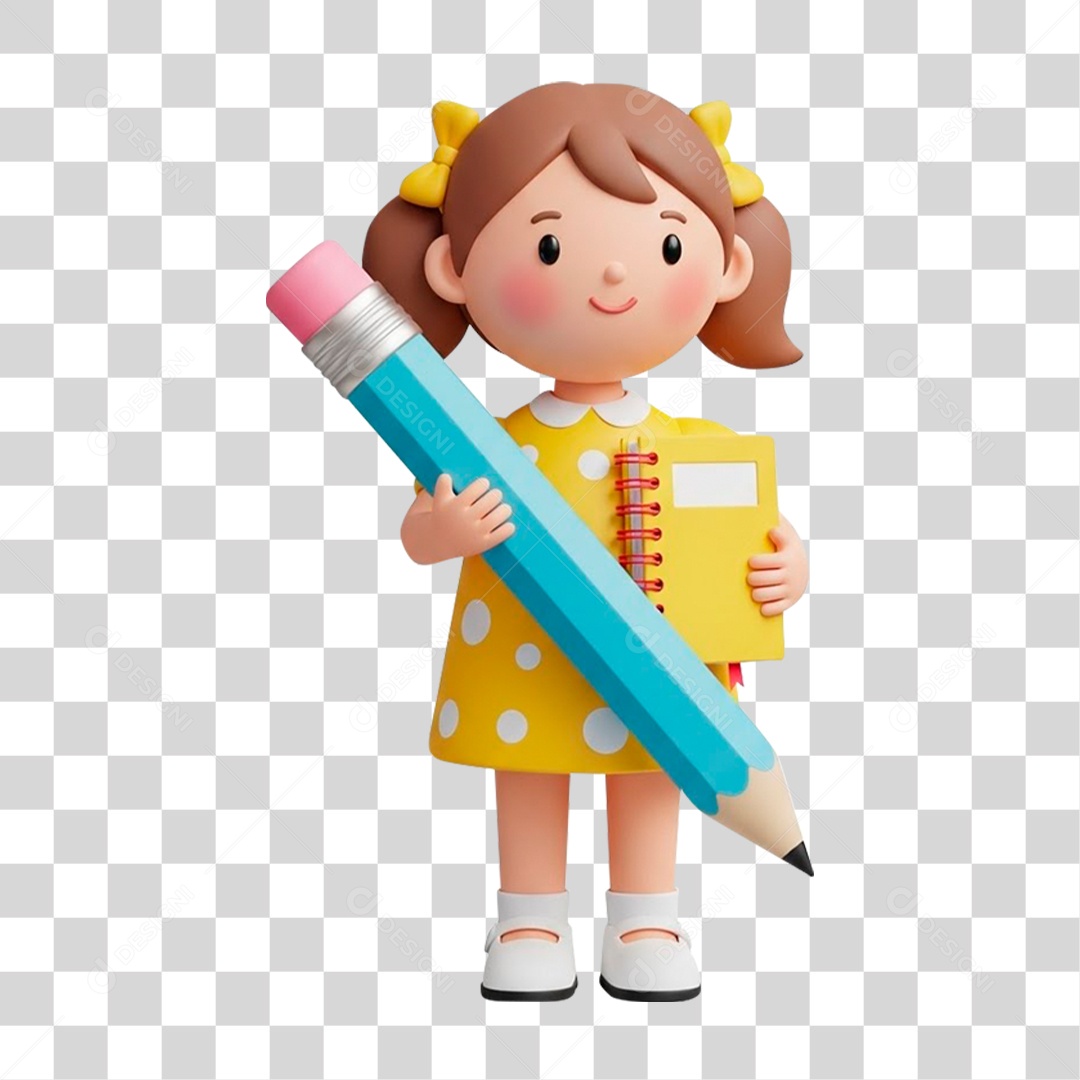 Personagem 3D Estudante PNG Transparente