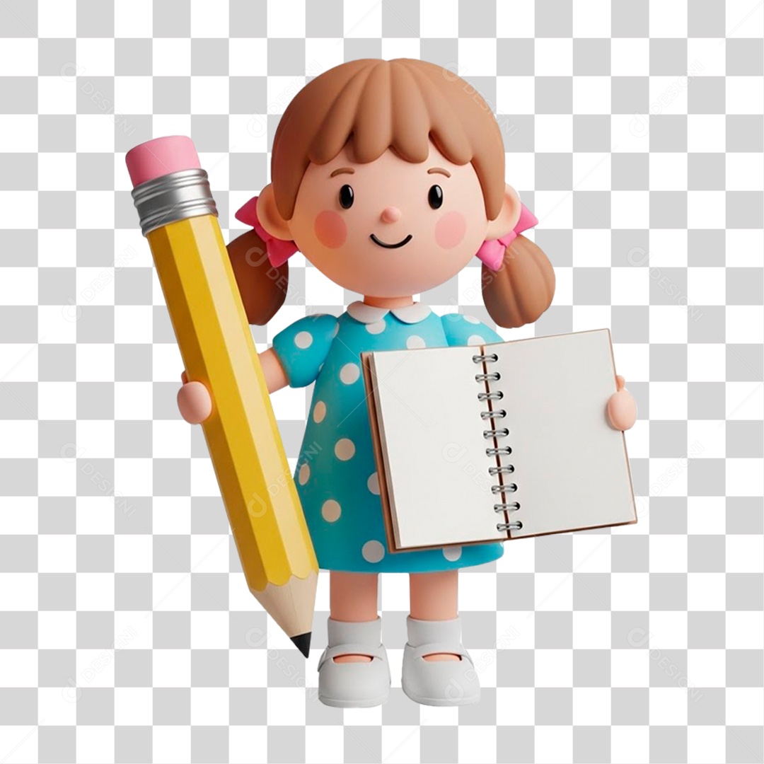 Personagem 3D Estudante PNG Transparente