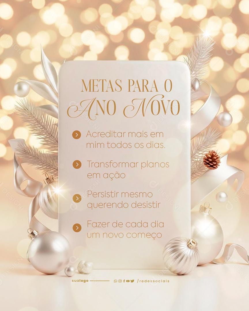 Metas para 2026 Social Media PSD Editável