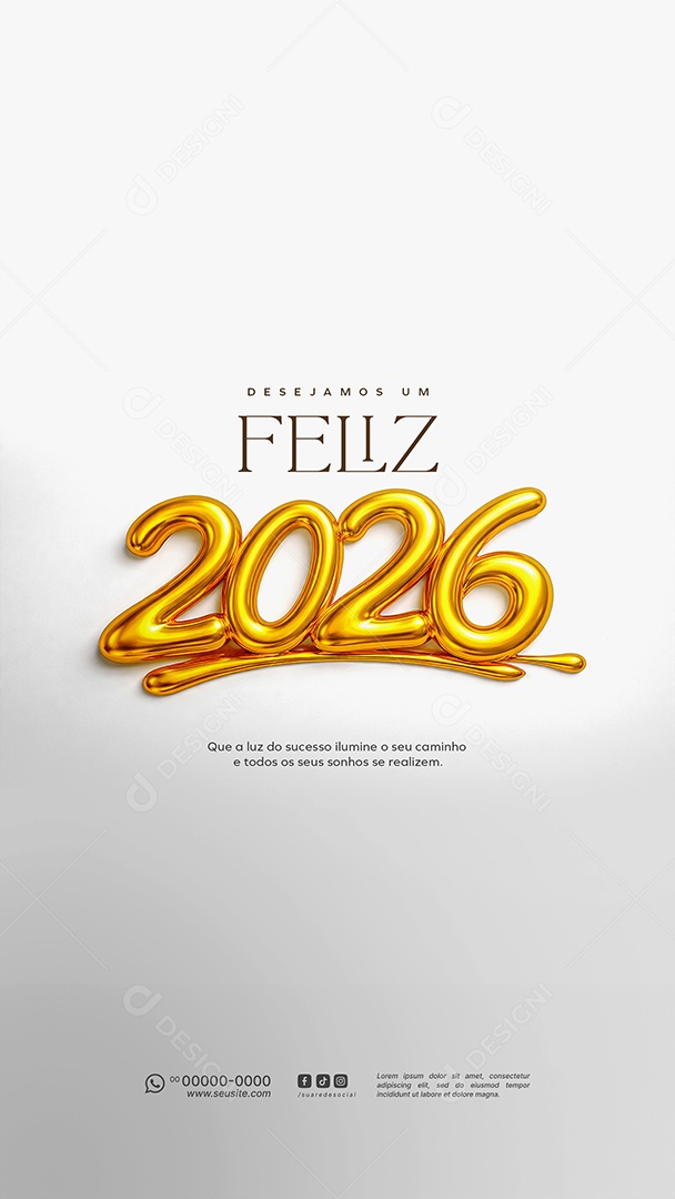Story Feliz Ano Novo 2025 Réveillon Social Media PSD Editável