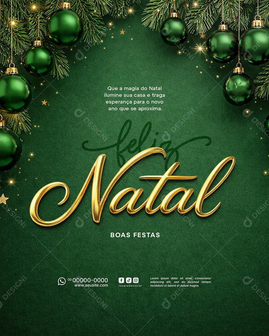 Feliz Natal 25 de Dezembro Social Media PSD Editável