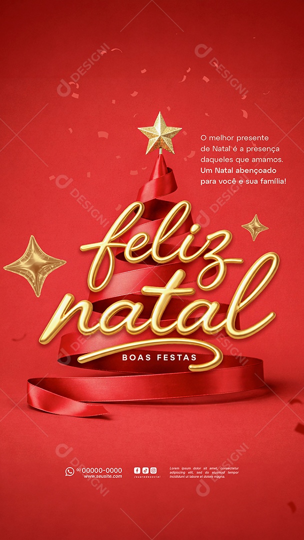 Story Feliz Natal 25 de Dezembro Social Media PSD Editável