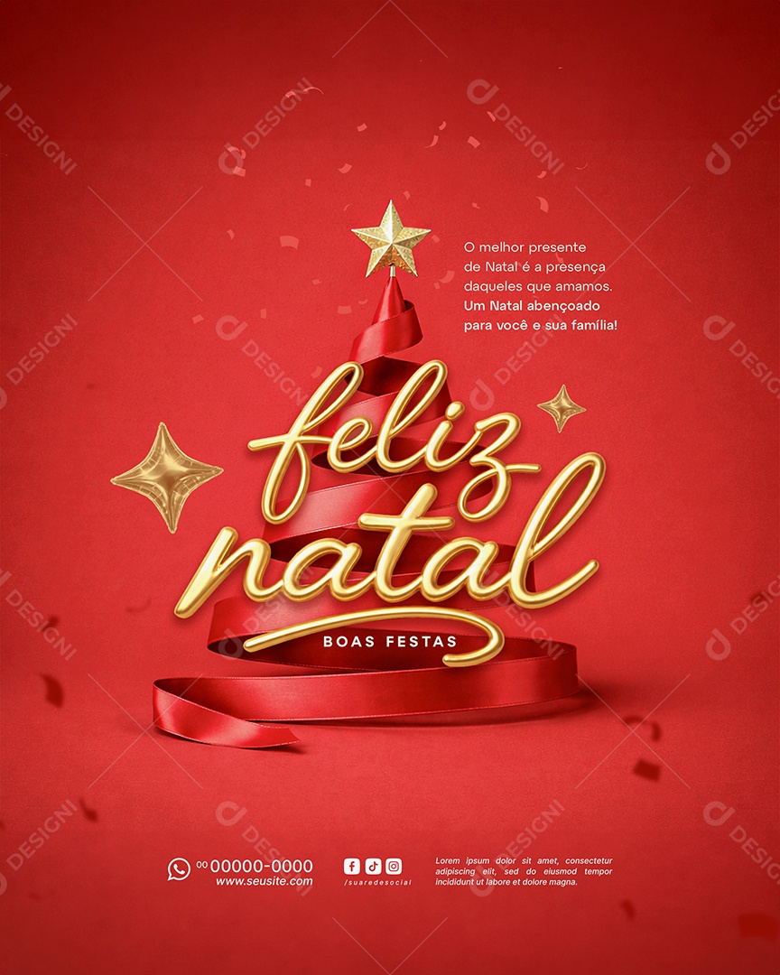 Feliz Natal 25 de Dezembro Social Media PSD Editável