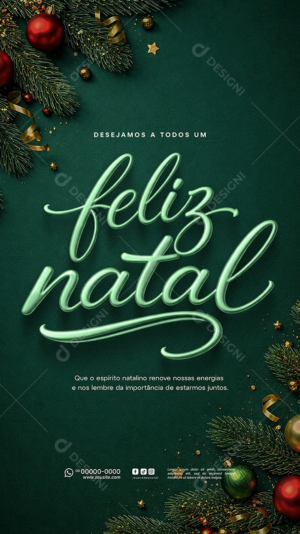 Story Feliz Natal 25 de Dezembro Social Media PSD Editável