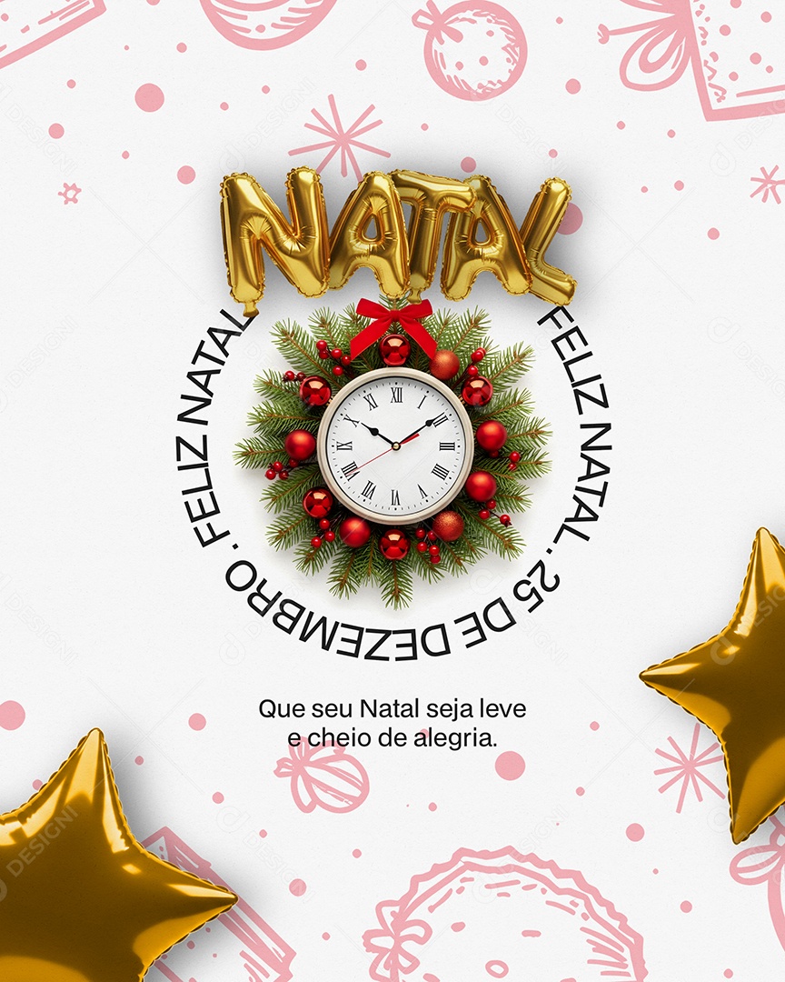 25 de Dezembro Feliz Natal Cheio de Alegria Social Media PSD Editável