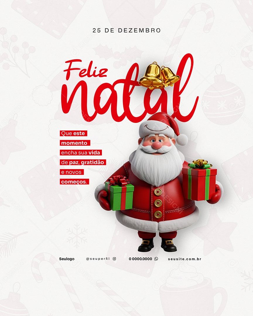 25 de Dezembro Feliz Natal Este Momento Social Media PSD Editável